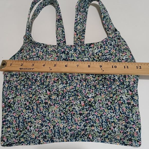 Sage Collective Set Sport Bra And Biker Short Floral Blue Static Ditsy XSmall‎ - Picture 3 of 13